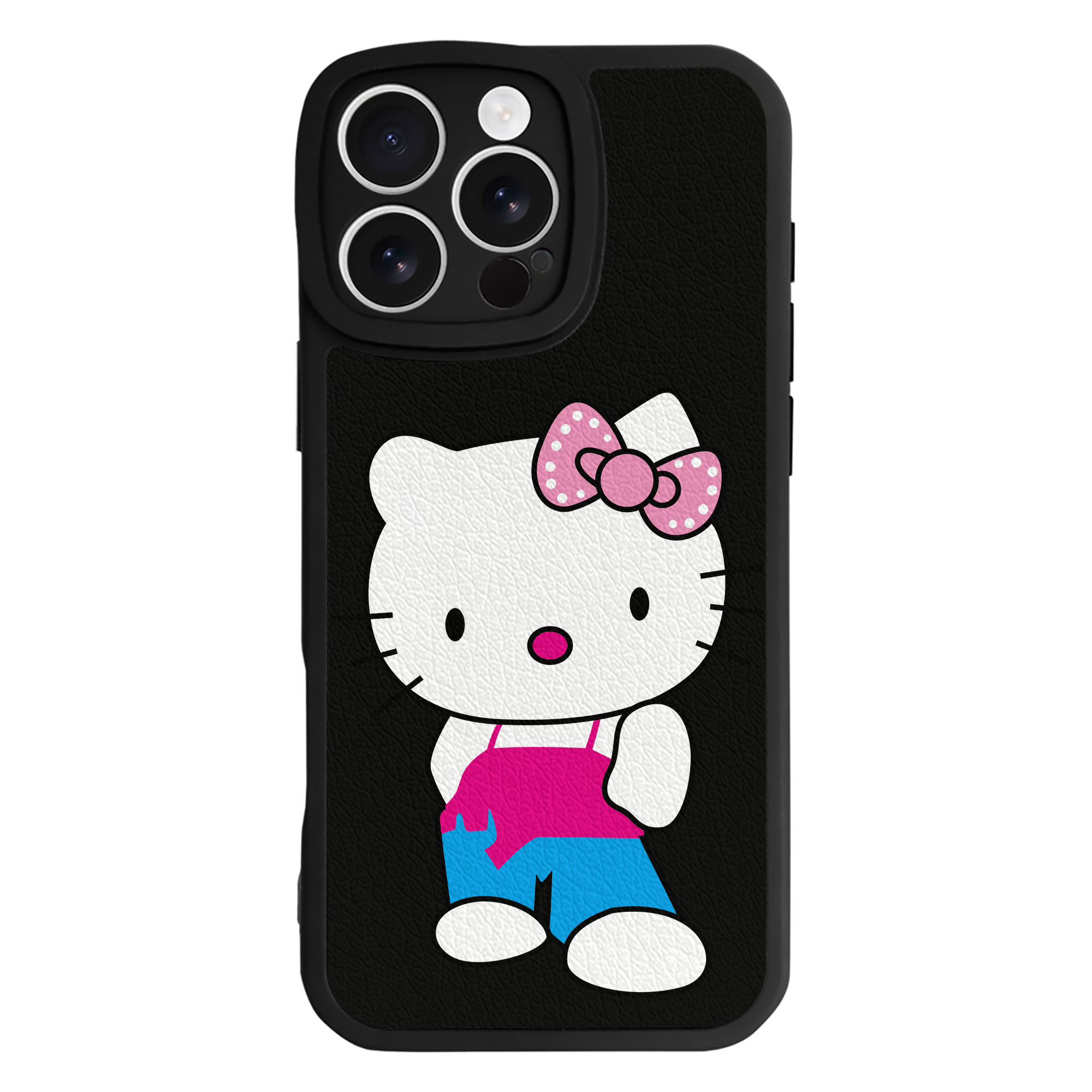 （画像用） Hello Kitty ハローキティ 【iPhone 16シリーズ対応】シリコンスマホケース（レザー調） 材質：シリコン